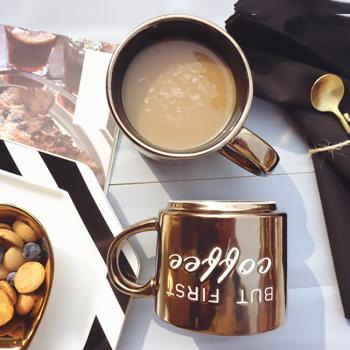 Golden Glazed Shinny Ceramic Mugs