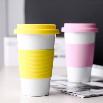 Customised Silicon Case Ceramic Travel Mugs