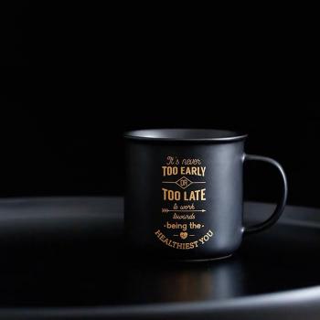 Matt Black Classic Ceramic Enamel Mugs