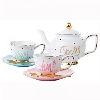 Elegant Tea Cup and Saucer Set-Coffee Cup Set with Saucer and Spoon