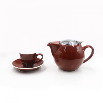 Ceramic Teapot with Stainless Steel Infuser and Lid