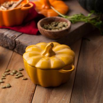 Ceramic Pumpkin Cocotte Set